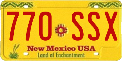 NM license plate 770SSX