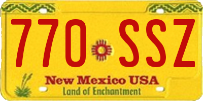 NM license plate 770SSZ