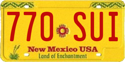 NM license plate 770SUI