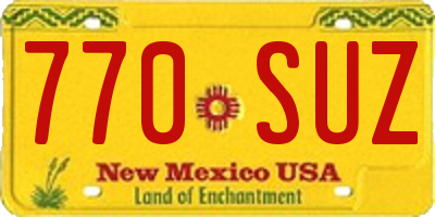 NM license plate 770SUZ