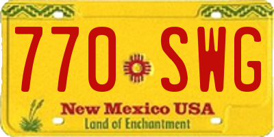 NM license plate 770SWG