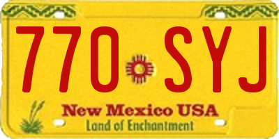 NM license plate 770SYJ
