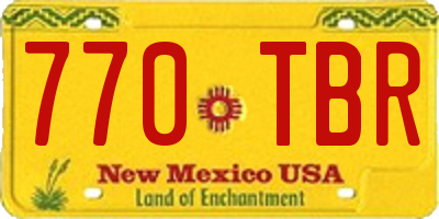 NM license plate 770TBR