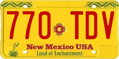 NM license plate 770TDV