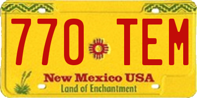 NM license plate 770TEM