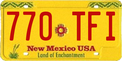 NM license plate 770TFI