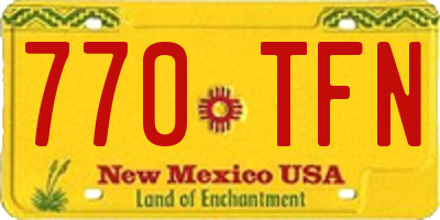 NM license plate 770TFN