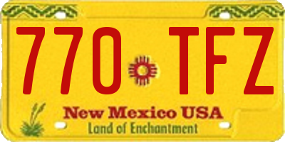 NM license plate 770TFZ