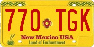 NM license plate 770TGK