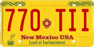 NM license plate 770TII