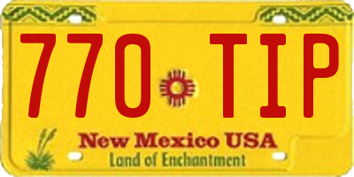 NM license plate 770TIP