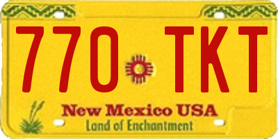 NM license plate 770TKT