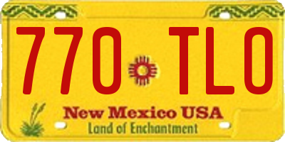 NM license plate 770TLO