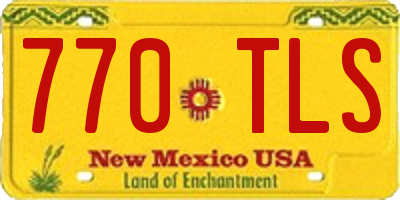 NM license plate 770TLS