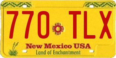 NM license plate 770TLX