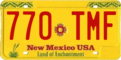 NM license plate 770TMF