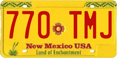 NM license plate 770TMJ