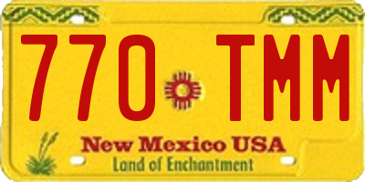 NM license plate 770TMM