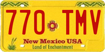 NM license plate 770TMV