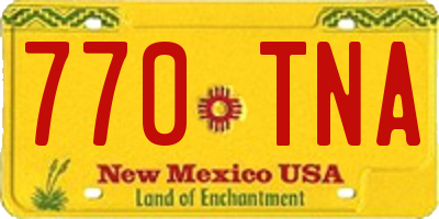 NM license plate 770TNA