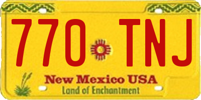 NM license plate 770TNJ