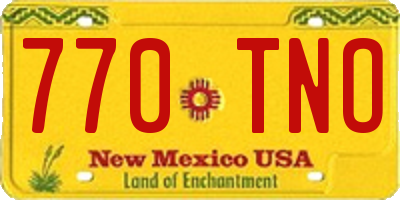 NM license plate 770TNO