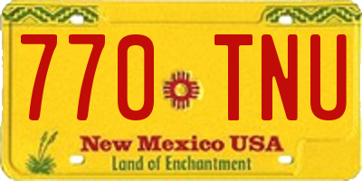 NM license plate 770TNU