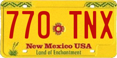 NM license plate 770TNX
