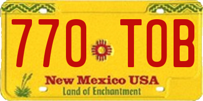 NM license plate 770TOB