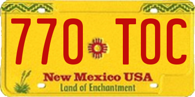 NM license plate 770TOC