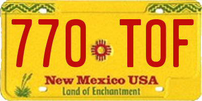 NM license plate 770TOF