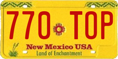 NM license plate 770TOP