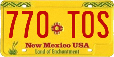 NM license plate 770TOS
