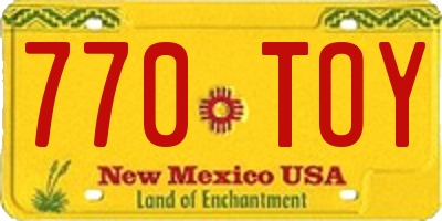 NM license plate 770TOY
