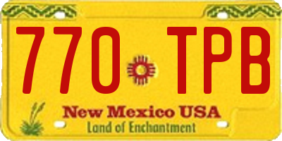 NM license plate 770TPB