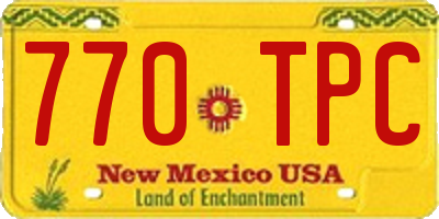 NM license plate 770TPC
