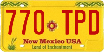 NM license plate 770TPD