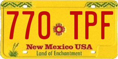 NM license plate 770TPF