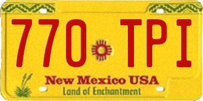 NM license plate 770TPI