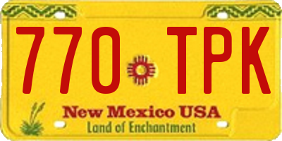 NM license plate 770TPK