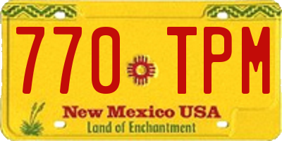 NM license plate 770TPM