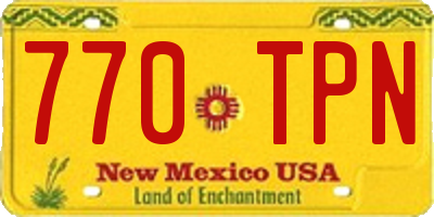NM license plate 770TPN