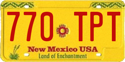 NM license plate 770TPT