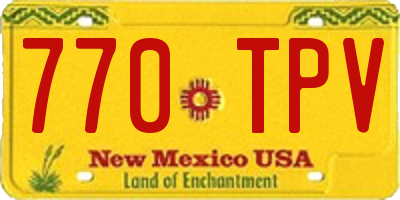 NM license plate 770TPV
