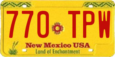 NM license plate 770TPW