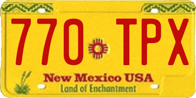 NM license plate 770TPX