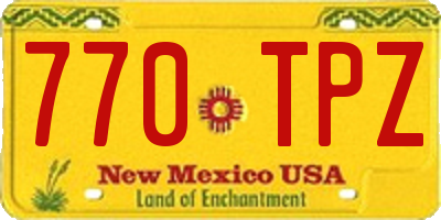 NM license plate 770TPZ