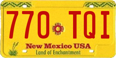 NM license plate 770TQI