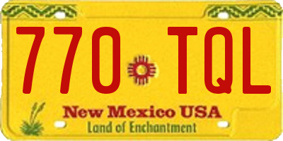 NM license plate 770TQL