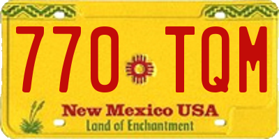 NM license plate 770TQM